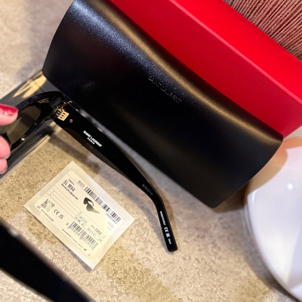 Saint Laurent Black Cat Eye Sunglasses with Gold Accents (used) - Picture 5 of 6